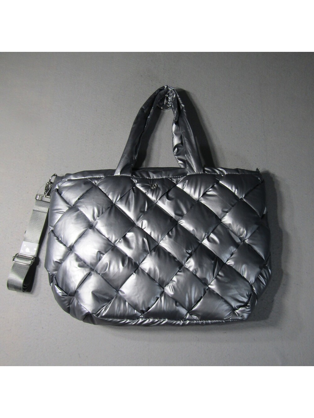 NWT Calia Womens Luxe Travel Tote Gunmetal Shine